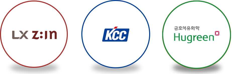 휴그린, kcc, lx 로고